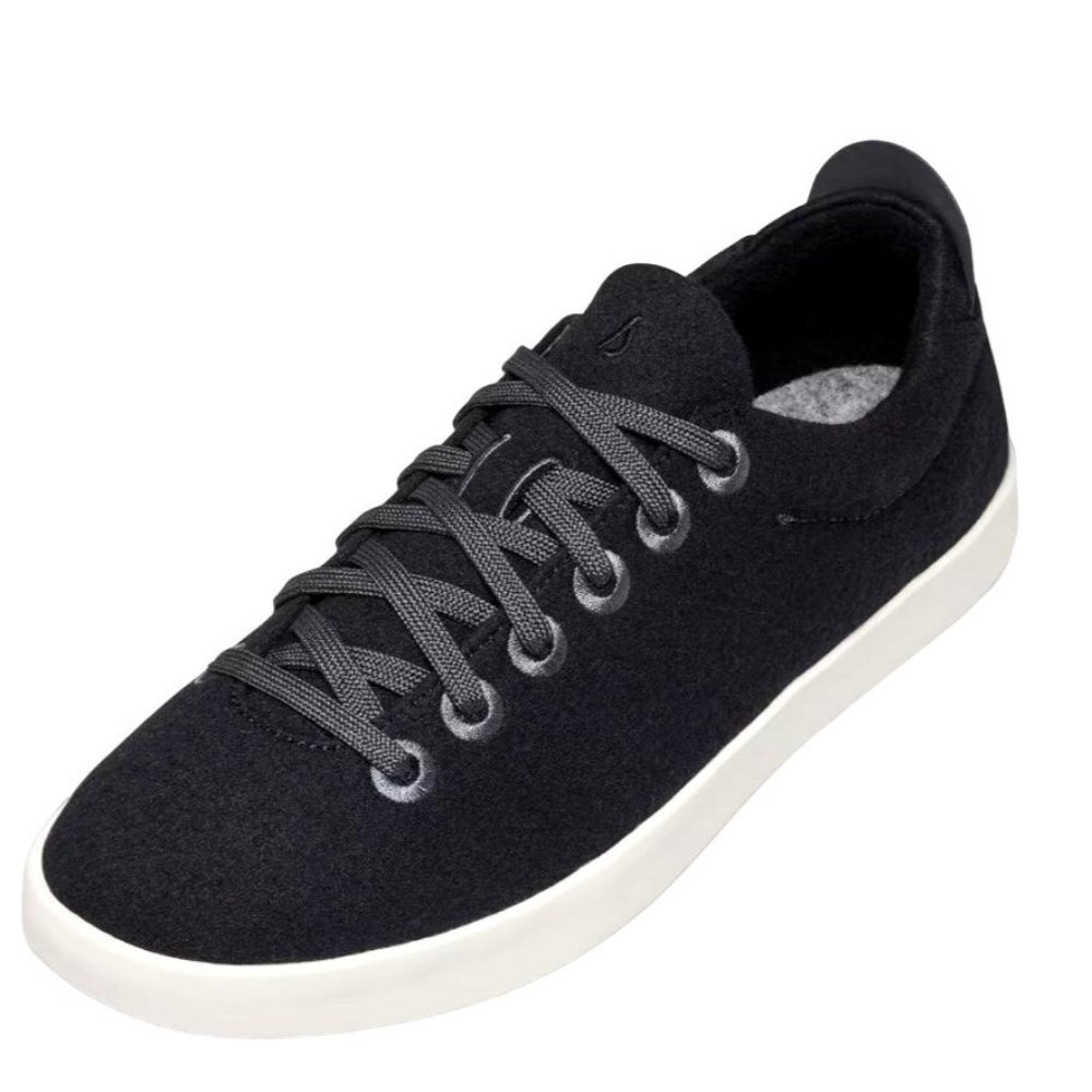 Allbirds Wool Pipers Black Merino Wool Lace Up Sneakers Shoes Womens 10 White